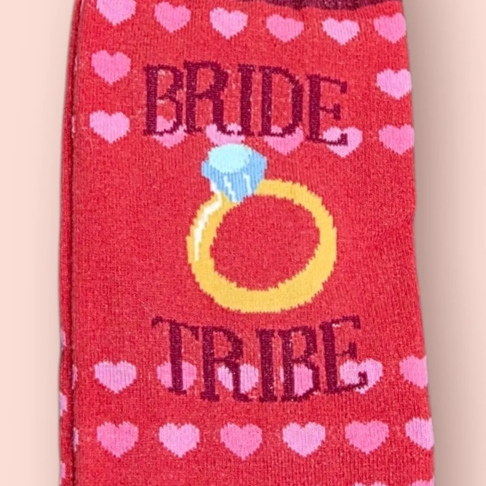 ❤️2/$12 NEW Sock Atomic Bride Tribe Novelty Socks Big Shoe Wedding Bachelorette